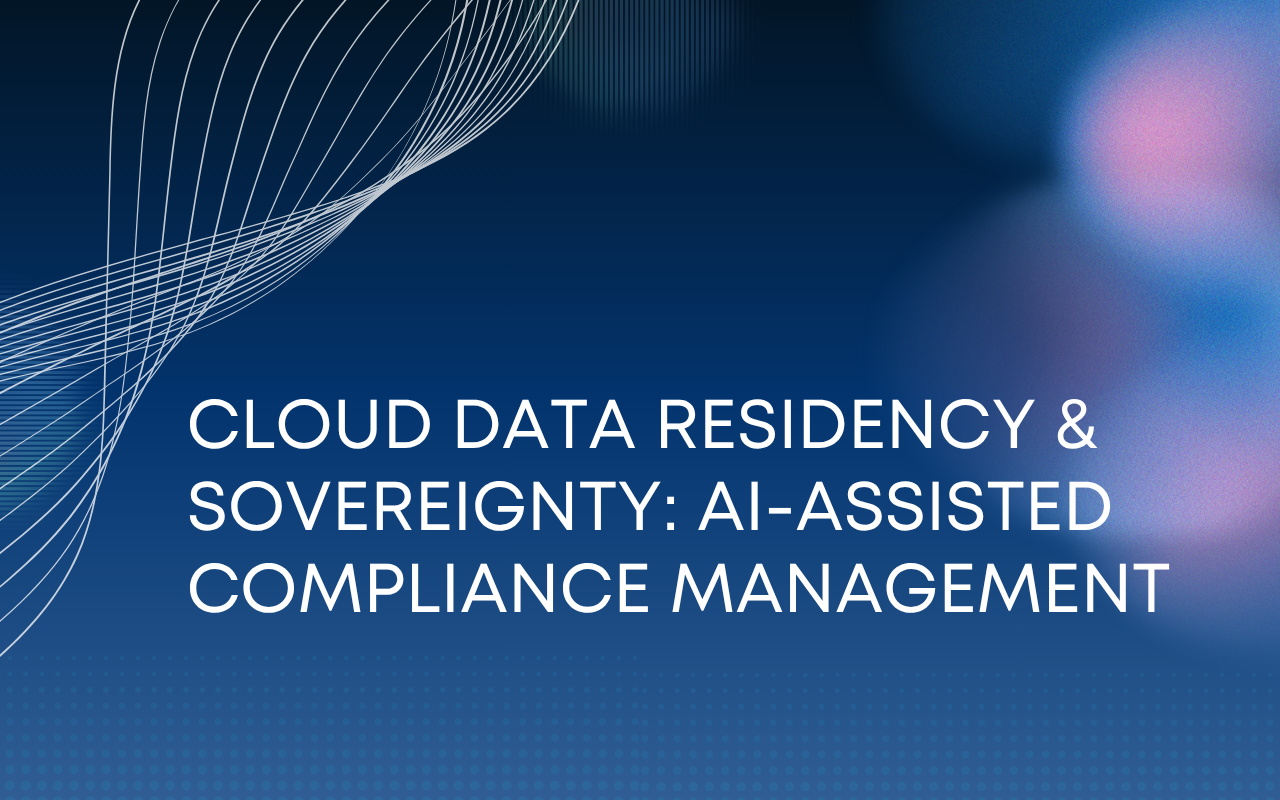 Illustration of AI technology managing cloud data compliance across global data centers, symbolizing cloud data residency and sovereignty.