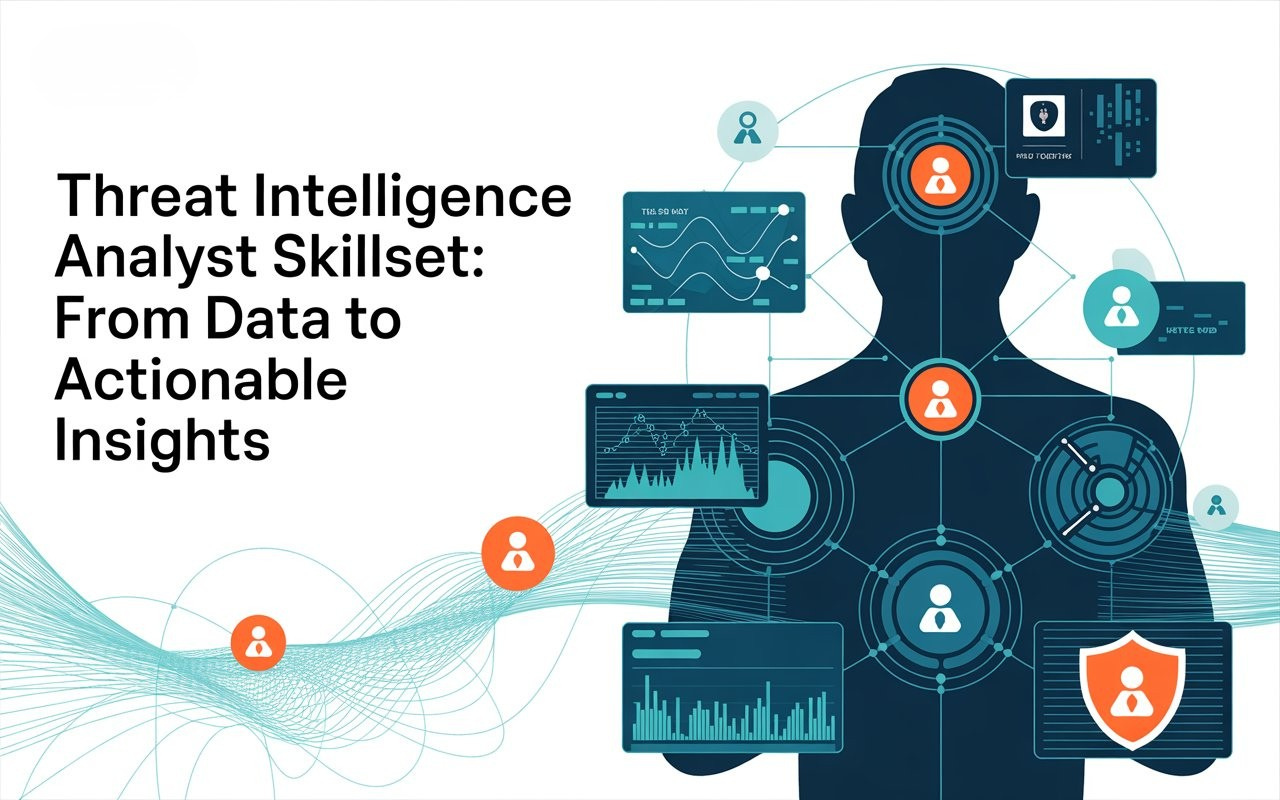 Threat Intelligence Analyst reviewing malware samples and OSINT data to generate actionable security insights