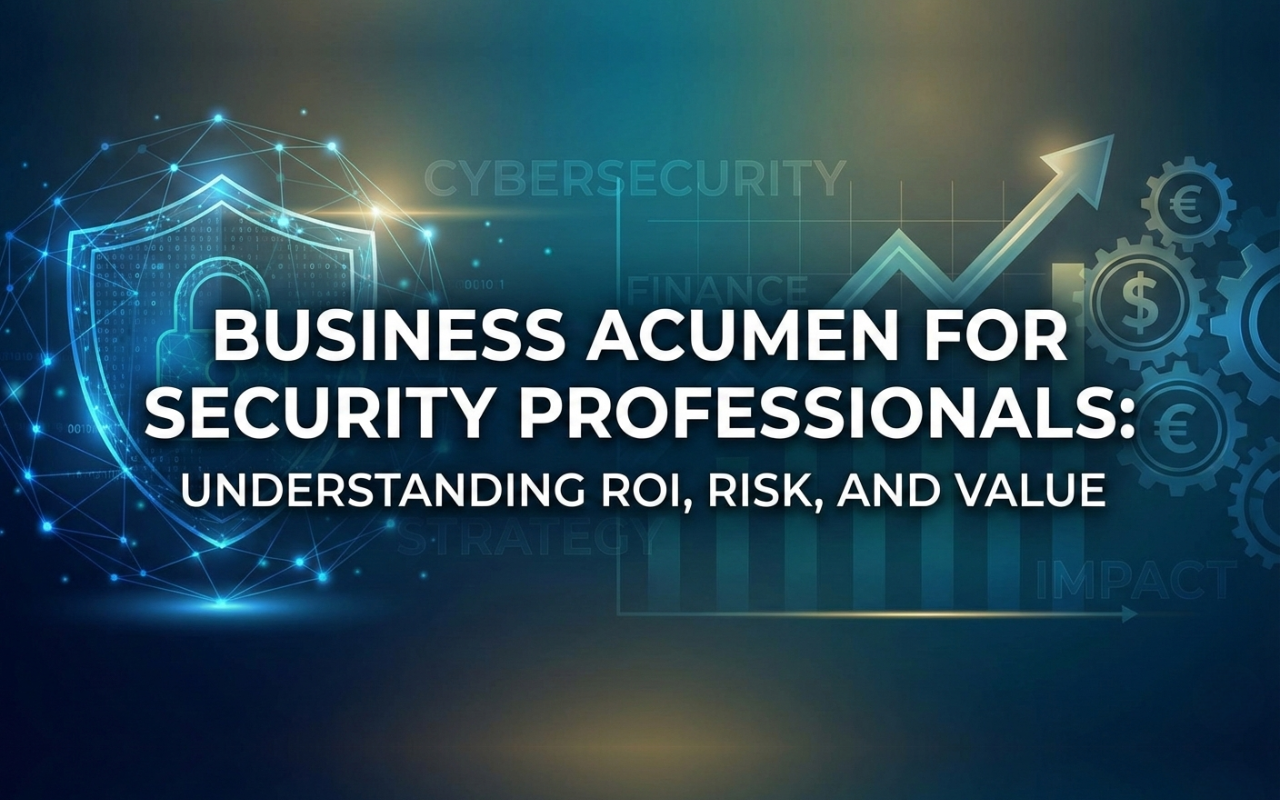 Cybersecurity professional analyzing financial charts and risk metrics while presenting ROI and business value of security investments