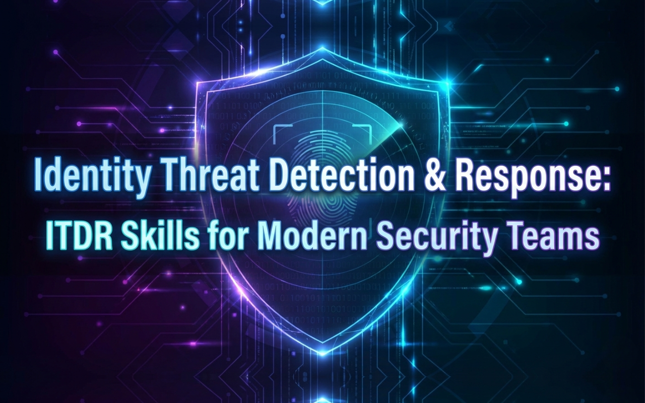 Identity threat detection dashboard showing suspicious login alerts, compromised credential detection, and privilege escalation monitoring